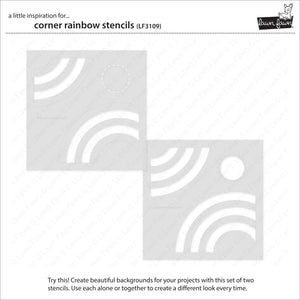 Lawn Fawn - CORNER RAINBOW - Lawn Clippings - Stencils Set