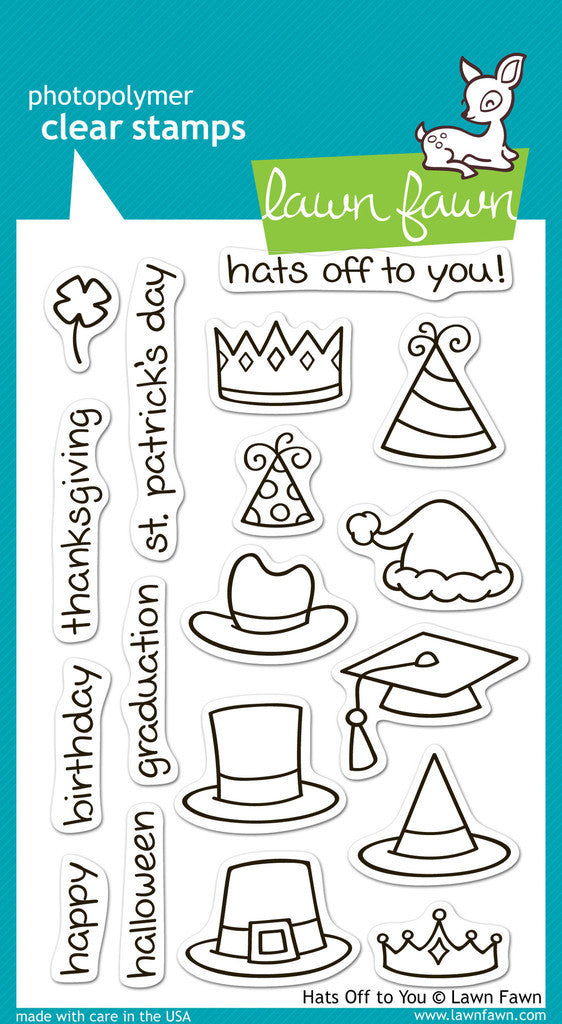 Lawn Fawn - HATS OFF TO YOU - Clear Stamps set