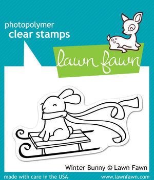 Lawn Fawn - WINTER BUNNY - Clear STAMPS - Hallmark Scrapbook - 1