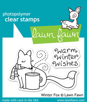 Lawn Fawn - WINTER FOX - Clear STAMPS - Hallmark Scrapbook - 1