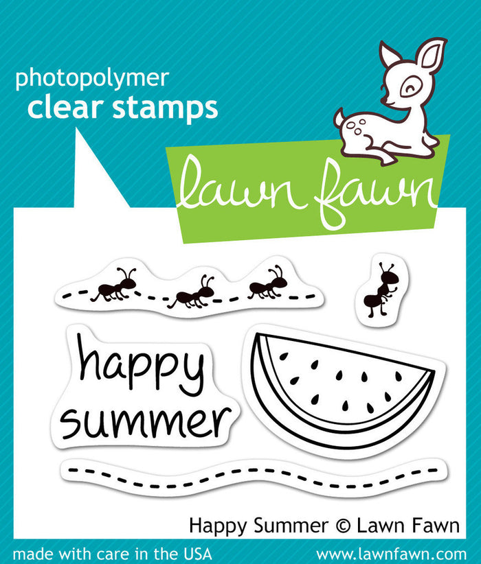 Lawn Fawn - HAPPY SUMMER - Clear STAMPS 5pc *