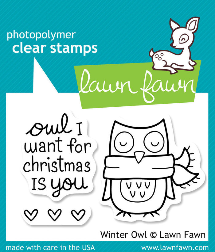 Lawn Fawn - Winter Owl - CLEAR STAMPS 3 pc *