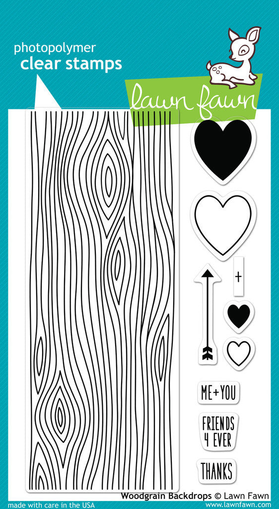 Lawn Fawn - WOODGRAIN BACKDROPS - Clear Stamps 10 pc set