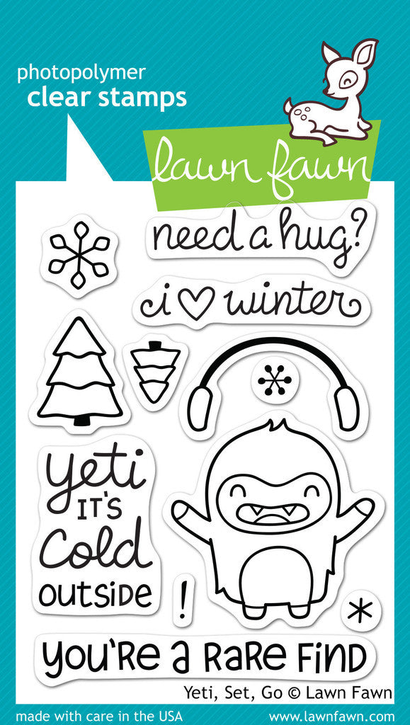 Lawn Fawn - YETI, SET, GO - Clear Stamps 12 pc set