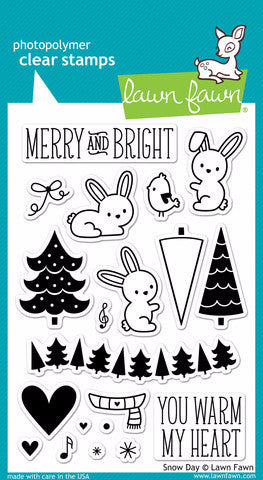 Lawn Fawn - SNOW DAY - Clear Stamps 20 pc - Hallmark Scrapbook - 1