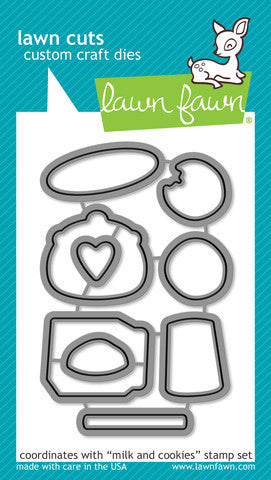 Lawn Fawn - Milk and Cookies - LAWN CUTS dies 9 pc - Hallmark Scrapbook - 1