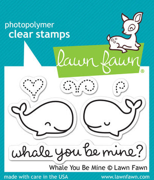 Lawn Fawn - WHALE YOU BE MINE - Clear STAMPS 6pc - Hallmark Scrapbook - 1