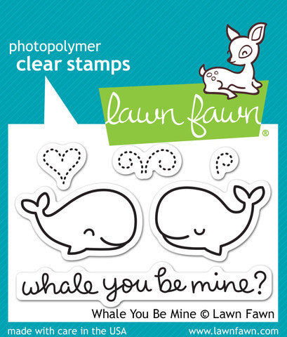 Lawn Fawn - WHALE YOU BE MINE - Clear STAMPS 6pc