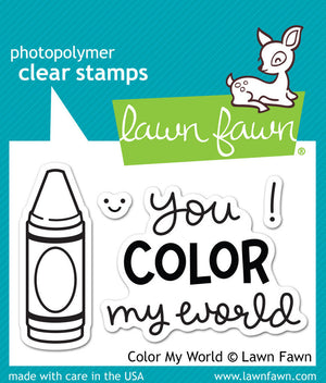 Lawn Fawn - COLOR MY WORLD - Clear STAMPS 4pc - Hallmark Scrapbook