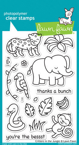 Lawn Fawn - CRITTERS IN THE JUNGLE - Clear STAMPS 17pc - Hallmark Scrapbook - 1