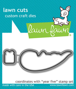 Lawn Fawn - YEAR FIVE (otter) - Lawn Cuts DIES 2pc - Hallmark Scrapbook - 1