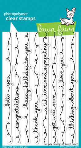 Lawn Fawn - SCRIPTY SAYINGS - Clear STAMPS 8pc