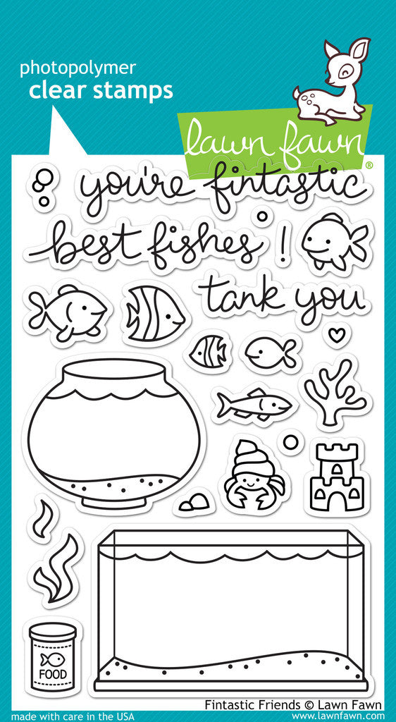Lawn Fawn - FINTASTIC FRIENDS - Clear STAMPS 23pc
