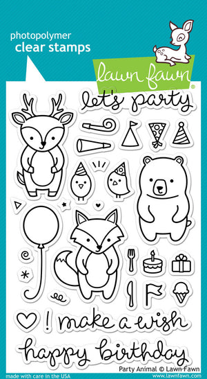 Lawn Fawn - Party Animal - CLEAR STAMPS 29pc - Hallmark Scrapbook - 1