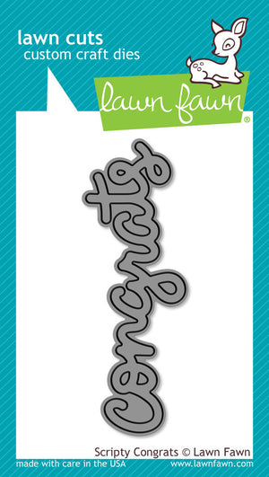 Lawn Fawn - Scripty Congrats - LAWN CUTS dies 1pc - Hallmark Scrapbook