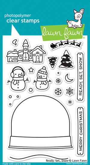 Lawn Fawn - READY, SET, SNOW - Clear Stamps set - Hallmark Scrapbook
