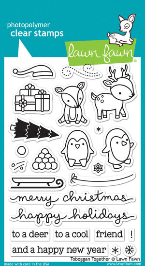 Lawn Fawn - TOBOGGAN TOGETHER - Clear Stamps set - Hallmark Scrapbook - 1