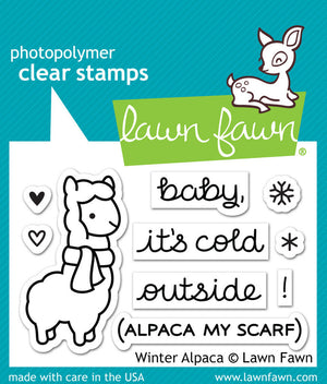 Lawn Fawn - WINTER ALPACA - Clear Stamps set - Hallmark Scrapbook - 1