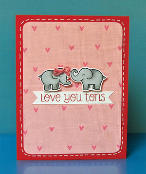 Lawn Fawn - Love You Tons - CLEAR STAMPS 5 pc - Hallmark Scrapbook - 8