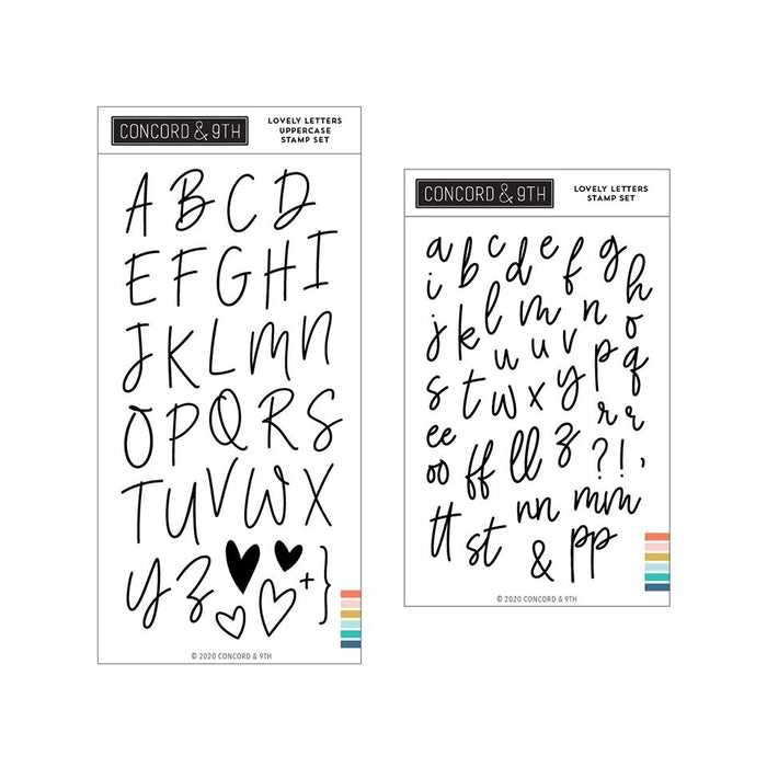 Concord & 9th - LOVELY LETTERS Lowercase and Uppercase - BUNDLE Stamp Sets
