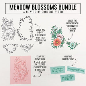 Concord & 9th - MEADOW BLOSSOMS - Stamps and Dies BUNDLE Set