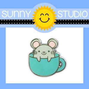 Sunny Studio - MOUSE IN MUG - Enamel Pin