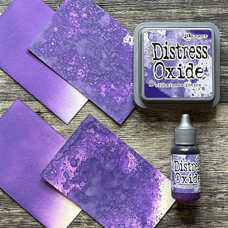 Tim Holtz Ranger Distress Oxide Ink Bundle - Four 3 x 3 Pads (Q - Queen's  Coronet : Lucky Clover, Peacock Feathers, Wilted Violet, Seedless