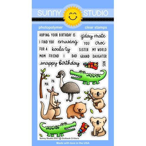 Sunny Studio - OUTBACK CRITTERS - Stamps set