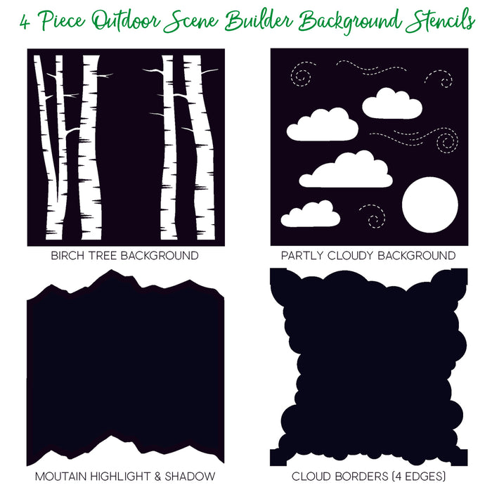 Honey Bee Stamps - OUTDOOR SCENE BUILDER - Stencil Set