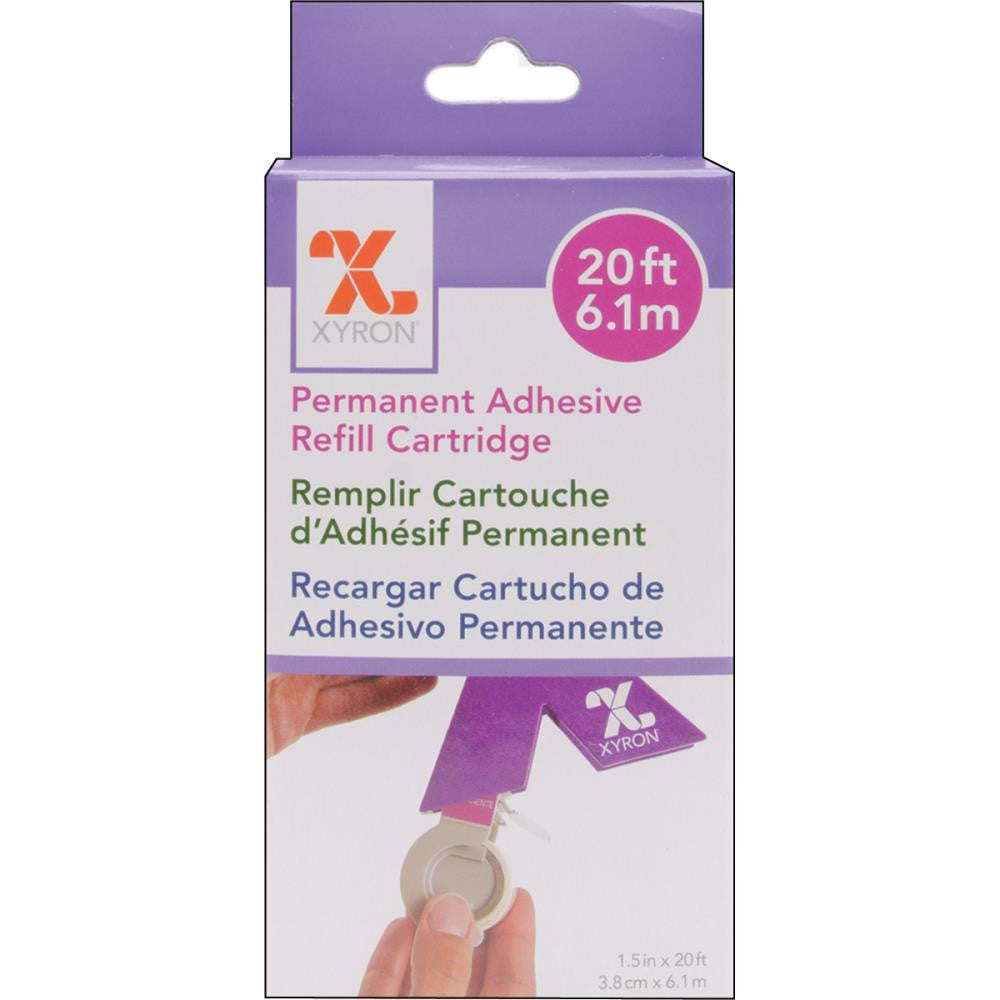 2-Pack - Xyron Acid-Free Permanent Adhesive Refill Cartridge for XRN150  1.5-inch X Sticker Maker, 20-feet Each