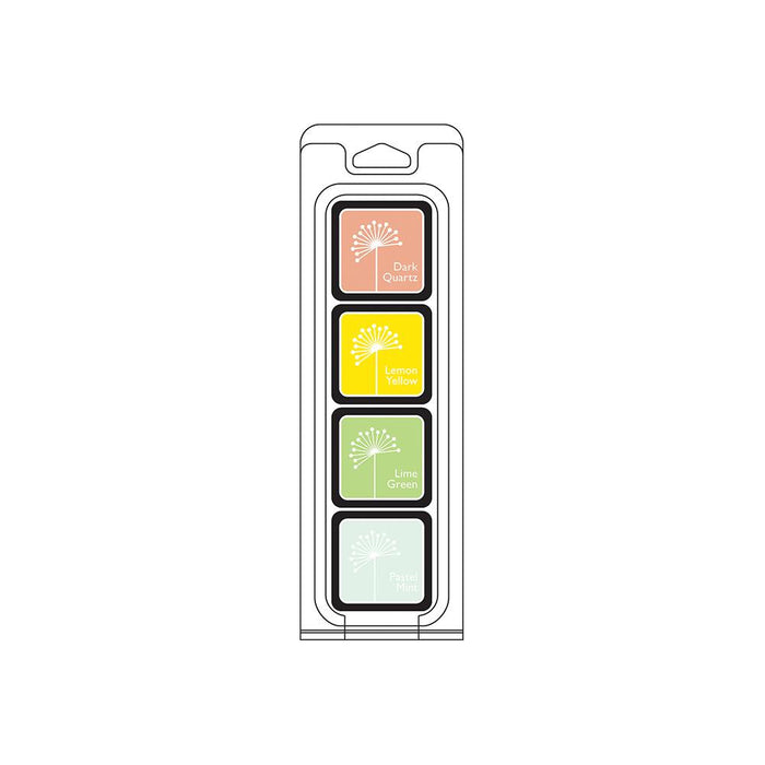 Hero Arts Shadow Ink EARLY SPRING cube set - Dark Quartz, Lemon Yellow, Lime Green and Pastel Mint