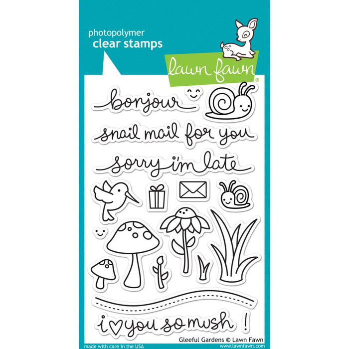Lawn Fawn - GLEEFUL GARDENS - Clear STAMPS 30pc