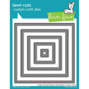 Lawn Fawn - LARGE STITCHED SQUARE Stackable - Lawn Cuts DIE 5pc - Hallmark Scrapbook - 1
