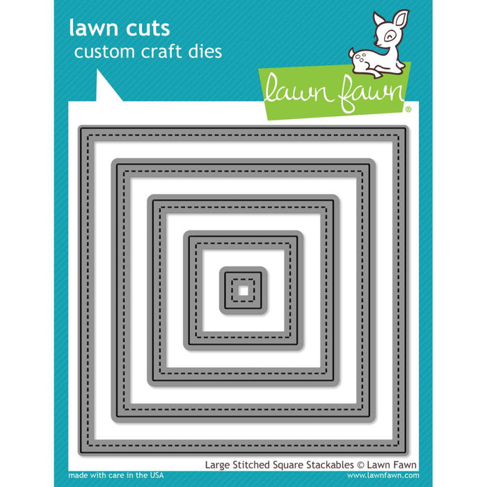 Lawn Fawn - LARGE STITCHED SQUARE Stackable - Lawn Cuts DIE 5pc