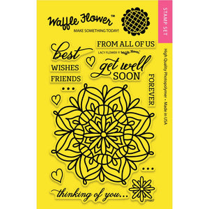 Waffle Flower - LACY FLOWER Stamp Set 14pc - Hallmark Scrapbook - 1