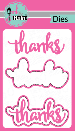 Pink & Main - THANKS - Die Set 2pc - Hallmark Scrapbook - 1