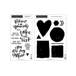 Concord & 9th - PAINTED SHAPES and PAINTED SAYINGS  - Stamps BUNDLE Set