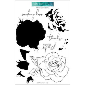 Concord & 9th - PAINTED ROSE Clear Stamps set