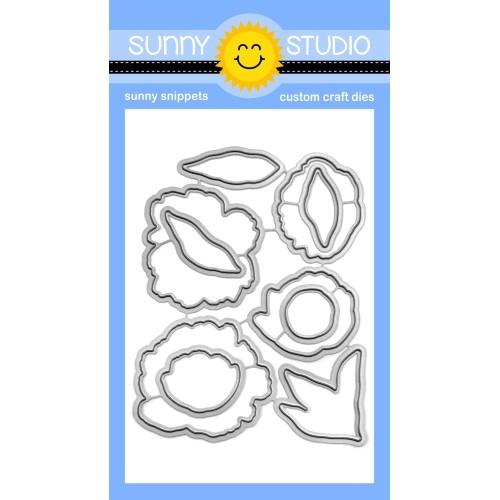 Sunny Studio - PINK PEONIES - Die Set
