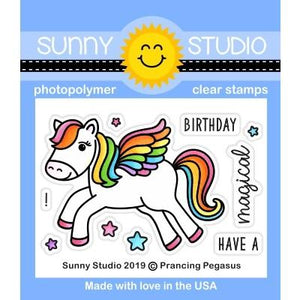 Sunny Studio - PRANCING PEGASUS - Stamp Set