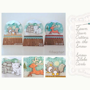 Lawn Fawn - CRITTERS IN THE SNOW - Clear Stamps 13 pc set - Hallmark Scrapbook - 5