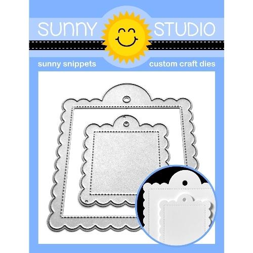 Sunny Studio - SCALLOPED TAG SQUARE - Die Set