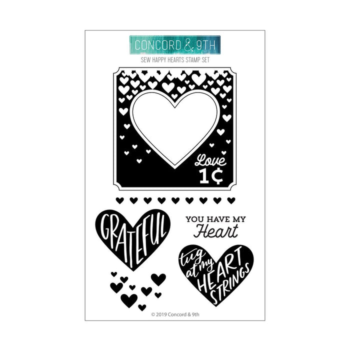 Concord & 9th - SEW HAPPY HEARTS Stamps set