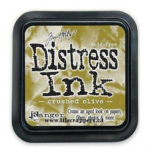 Tim Holtz Ranger Distress Ink Pad - Crushed Olive - Hallmark Scrapbook - 1