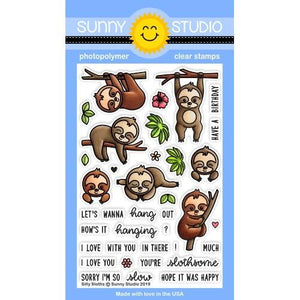 Sunny Studio - SILLY SLOTHS - Stamp Set