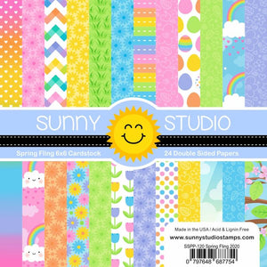 Sunny Studio - SPRING FLING Paper - 24 Double Sided Sheets 6x6