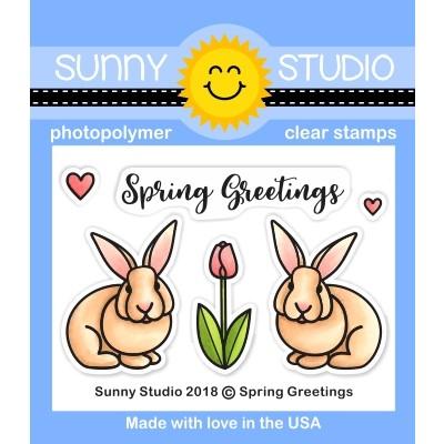 Sunny Studio - SPRING GREETINGS - Clear Stamp Set