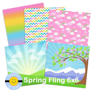 Sunny Studio - SPRING FLING Paper - 24 Double Sided Sheets 6x6