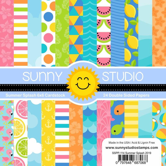 Sunny Studio - SUMMER SPLASH PAPER - 24 Double Sided Sheets 6x6