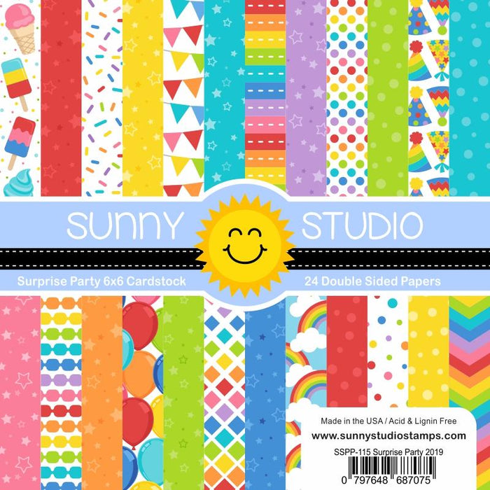 Sunny Studio - SURPRISE PARTY PAPER - 24 Double Sided Sheets 6x6